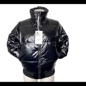 Women’s Puffer Jacket Champion Outdoor Tech Fill Metallic Black NWT L